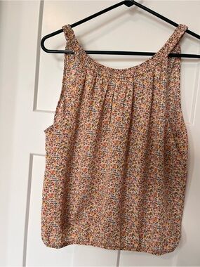 Floral Sleeveless Peasant Top - Pink Multi